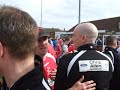 The pitch invasion at full time. Championees..!!