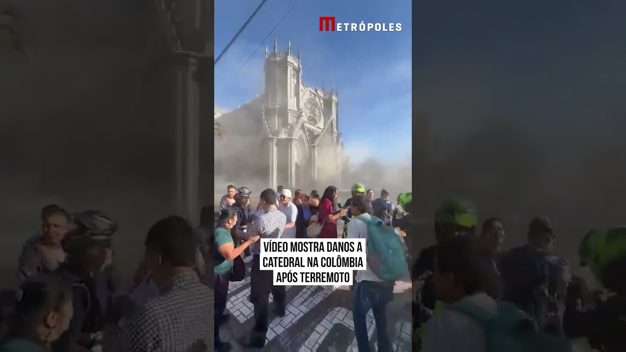 Vídeo mostra danos a catedral na Colômbia após terremoto