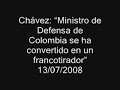 Venezuela, Chavez responde agrecion de ministro Santos