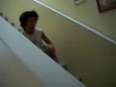 Sliding down the stairs