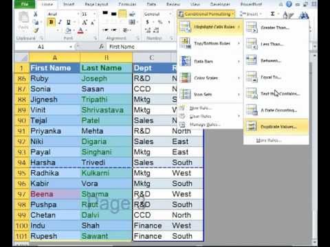 how to remove duplicates in excel 2010