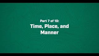 Time, Place, and Manner