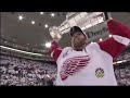 the red wings raise the cup in celebration!