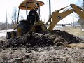 John deere 110 tlb backhoe yard scraping