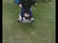 sliding down a slide on a skateboard