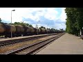 Latvian 2TE10M freight loco passing through Sigulda Latvia