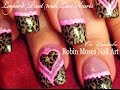 leopard print hearts with neon pink lace betsey johnson inspired robin moses nail art design 594