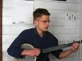 Brian Scott plays a D medley of Sugar Hill/Backstep Cindy on fretless banjo. Banjo is tuned aDADE (approx).