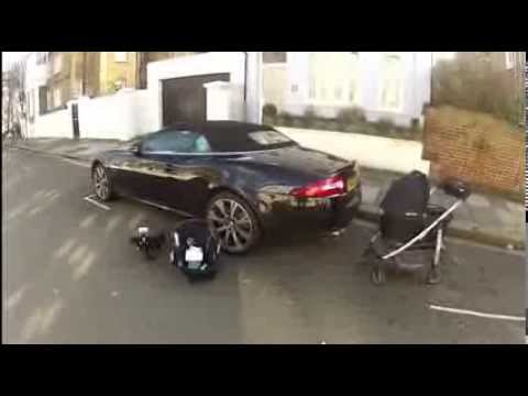 Jaguar XKR, installing infant car seat, Cybex Aton