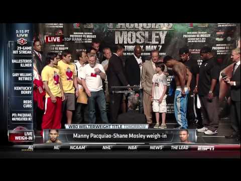 Manny Pacquiao - Shane Mosley Weigh In Replay Video