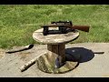before you leave any snotty responses, answer me 3 questions: 
1) how much do you have wrapped up in your gun, scope and bench vise? 
my set-up was under $200, and that includes the table, beer, cigarettes and 2 boxes of ammo.
2) a sporting clay is 4