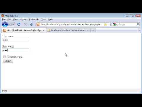PHP Tutorials: 'Remember me' style Login System using Cookies and Sessions (Part 6)