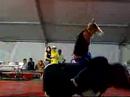 Danish girl on mecanical bull