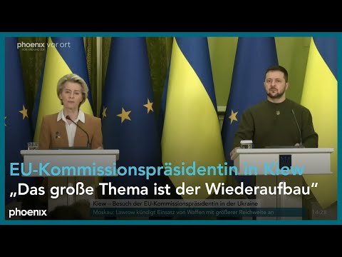 Pressekonferenz von Ursula Von der Leyen und Wolodymyr Selenskyj vor dem EU-Ukraine-Gipfel in Kiew