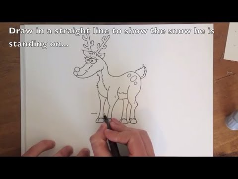 how to draw rudolph face easy