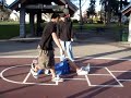 haha soo , gabe , keefer , kevin , sam , are all breakn' at evergreens after we playd basketballl . and theeen after breakn' theres' kevin who wants to take YOU down ! ahahha :)