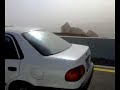 Road travel to mountain rock of Jabel Hafeet in Al Ain Oman