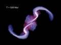 2 Spiral Galaxies w/Supermassive Black Holes Collide