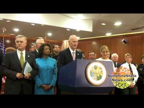 Gov. Scott and Attorney General Pam Bondi announce Monday a law enforcement task force on Pill Mills. | Credit: Gray Rohrer