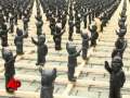 Protest by Garden Gnomes in Hitler Salute