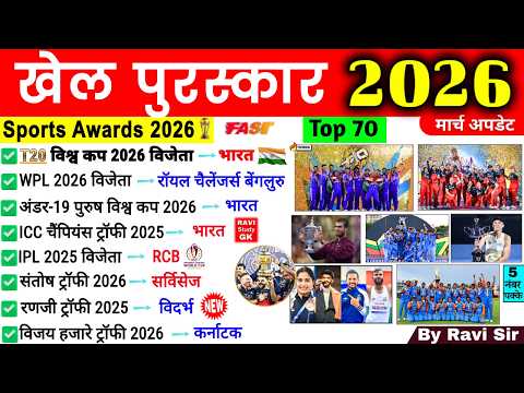 खेल पुरस्कार 2026 | Khel Puraskar 2026 | Sports Awards Current Affairs 2026 | Sports Current Affairs