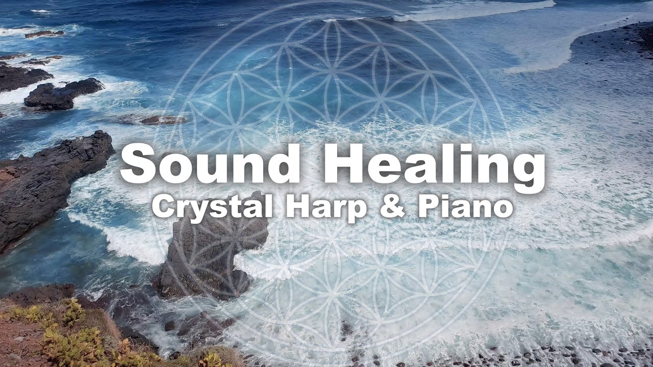 🌊Crystal Harp Ethereal C 432 Hz & Piano - Tenerife Waves 🌊