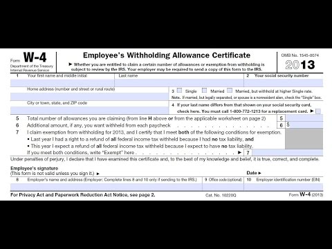 how to fill in w-4