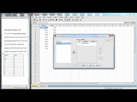 how to perform a dependent t test in spss