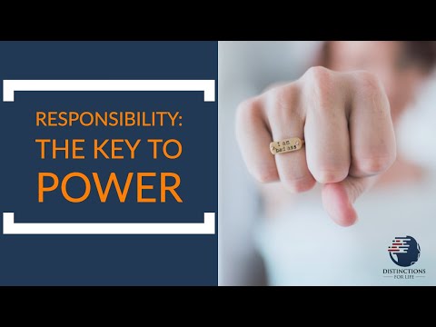 responsibility - http://www.distinctionsforlife.tv/2008/08/10/take-responsibility/ Power is the ability to do or act. We all have power, but often we don't use it. Why? What ...