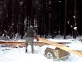 Equinox Trailers' Garden Cart Moving a Beam Off the Trailer