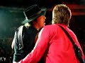 jon bon jovi and richie sambora came out into the crowd and sang a couple songs from a tiny little stage literally 2 feet away from where we were sitting.  we could reach out and touch them.
