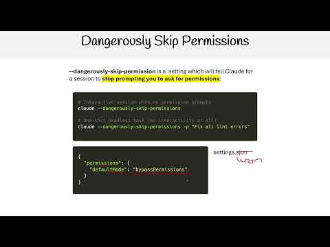 Claude Code Essentials - Dangerously Skip Permissions