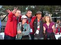 See if you can spot the Games oldest competitor, 101 year old Reg Trewin, as Australian runner Paul McGuire ventures into the competitor's 'mosh pit' at the Games Closing Ceremony in Sydney's Darling Harbour. Tune: 