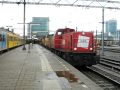 Railion 6494, 6501 en 6493 met kolenboer vertrek uit utrecht CS