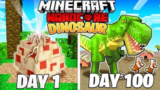 I Survived 100 DAYS as a DINOSAUR in HARDCORE MINE