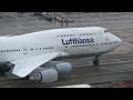 Lufthansa 747 taxiing and parking