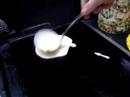 evon making apple pancakes