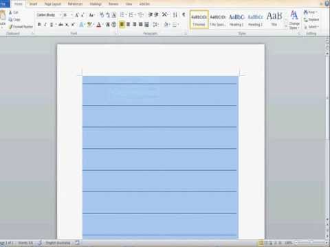 how to create lines in word