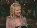 the lovely american actress kirsten dunst showing her legs on the late show with david letterman.