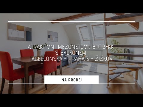 Video Podkrovní mezonetový byt 3+kk v atraktivní lokalitě na Žižkově.