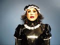 Rubber maid in cuffs and collar
