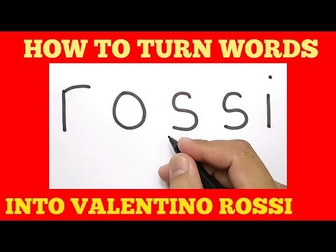 WOW, menggambar VALENTINO ROSSI dari kata ROSSI / how to turn words ROSSI into cartoon