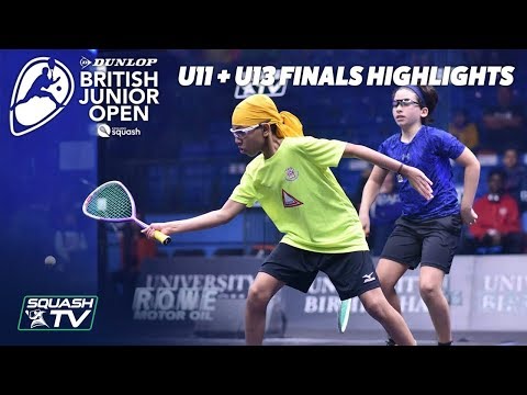 Squash: Dunlop British Junior Open 2019 - U11 + U13 Final Highlights