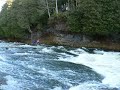 Paddling the Elora Chute in an open tandem canoe