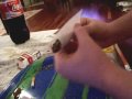 Rolling a big joint.
