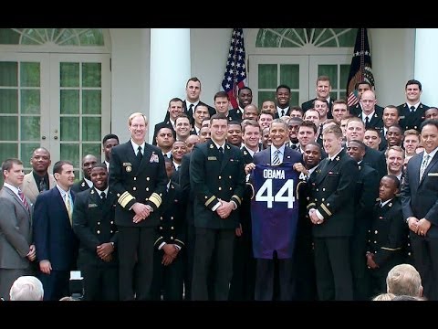 President Obama Presents Navy with the Commander-in-Chief's Trophy
