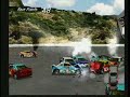the open screens, menus, and gameplay footage of destruction derby for the sony playstation video game system. the car icon on the right hand side show the condition of the player's car. the icons shift from green to yellow to red as the car becomes damaged. white smoke/steam indicates the car's radiator is blown and the car is close to being out of commission. black smoke means the car is out commission. as the car become damaged, it becomes harder to control the car, which explains why i'm traveling mostly in circles in the end. it is hard to believe nowadays, but this was super hot game when it came out...real time 3d destructible models were pretty much unheard of prior to this in console games.
