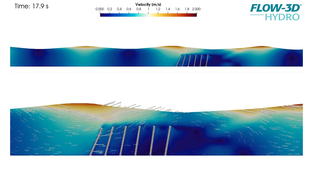 Simplified model of a submerged canopy | FLOW-3D HYDRO