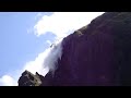 Waterfall gets blown away by wind - Western Brook Pond Gros Morne NL