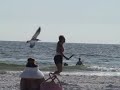 Funny man dancing on the beach Funny man dancing on the beach